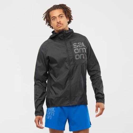 Black Salomon Bonatti Cross Men's Windbreaker | IE GP7046